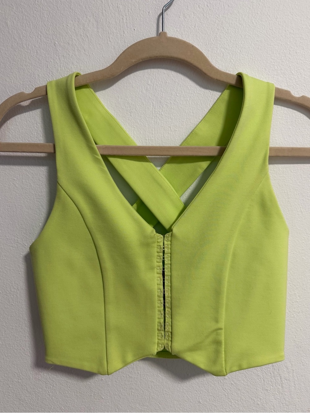 Forever 21 Neon Lime Cross-Back Crop Top